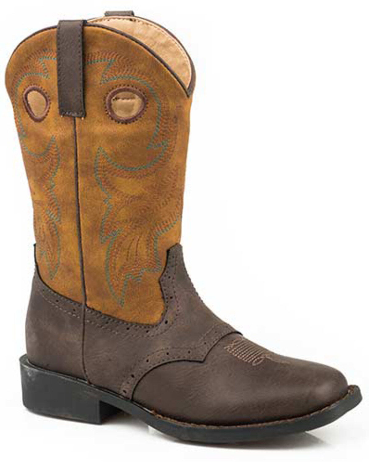 Image #1 - Roper Girls' Daniel Western Boots - Square Toe, Brown, hi-res