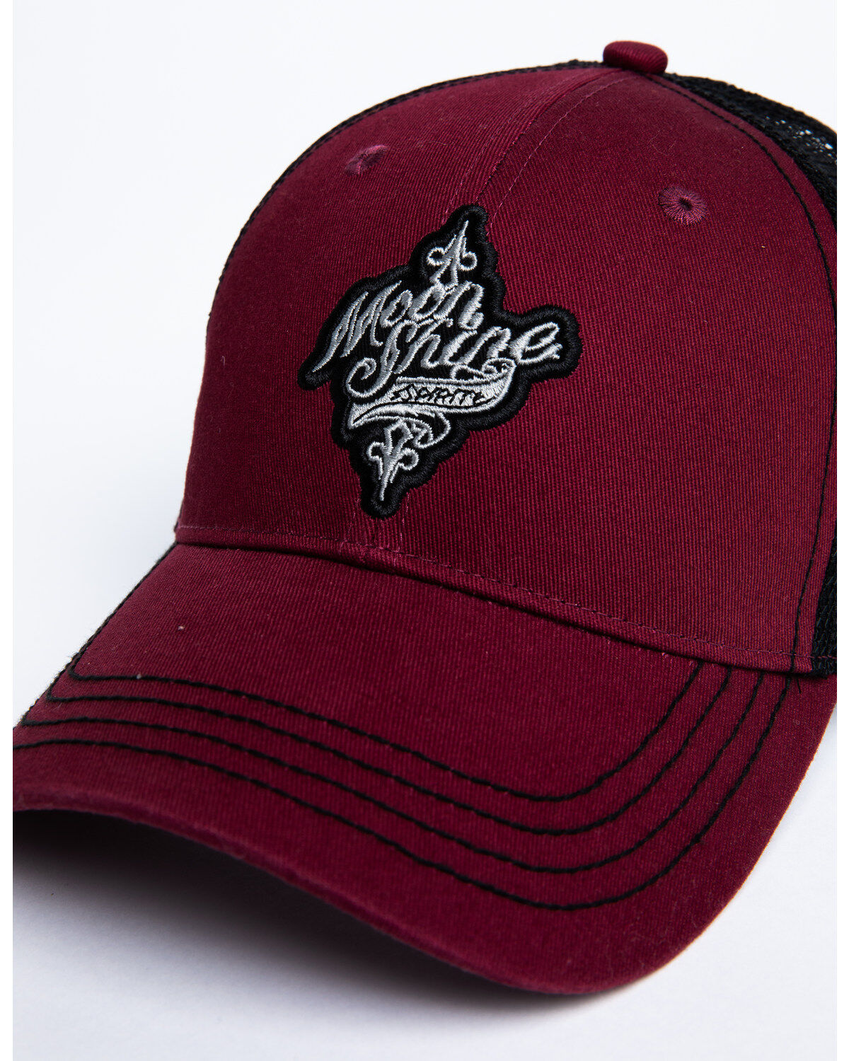 Image #6 - Moonshine Spirit Men's Burgundy Embroidered Logo Mesh Ball Cap, Burgundy, hi-res