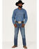 Image #1 - Wrangler Retro Men's Faded Indigo Medium Wash Stretch Slim Straight Premium Green Jeans, Medium Wash, hi-res