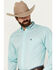 Image #3 - Ariat Men's Gian Team Logo Geo Print Long Sleeve Button-Down Western Shirt - Tall, Aqua, hi-res