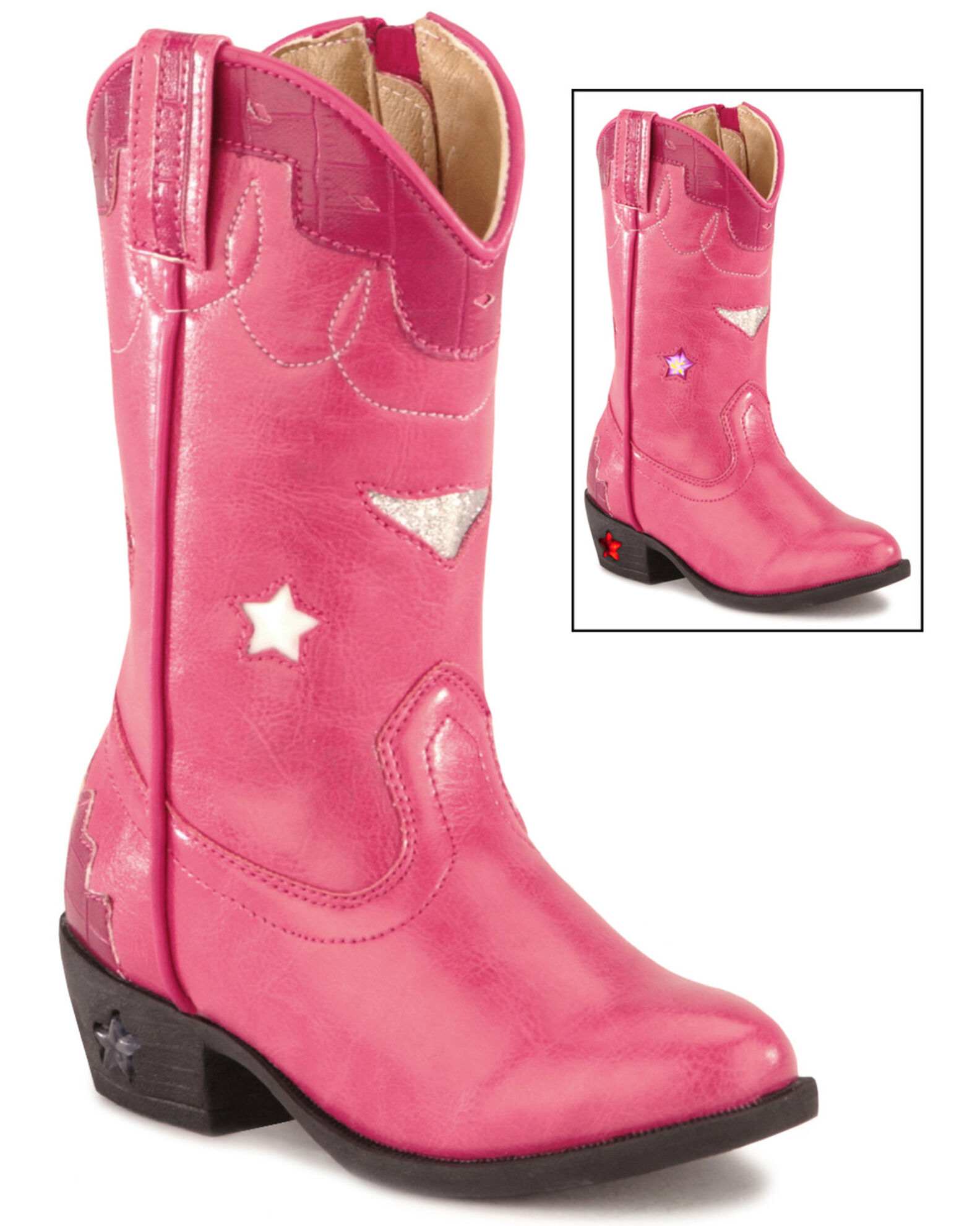 Pink light 2024 up cowgirl boots