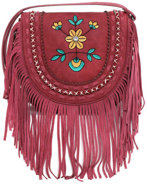 Montana West Women's Wrangler Floral Crossbody Bag, Red, hi-res
