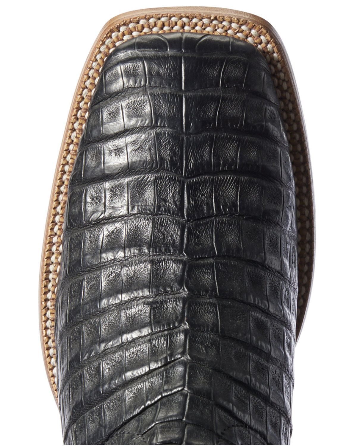 Image #4 - Ariat Men's Caiman Belly Western Boots - Broad Square Toe, Black, hi-res