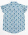 Shyanne Toddler Girls' Paisley Print Short Sleeve Western Snap Shirt, Royal Blue, hi-res