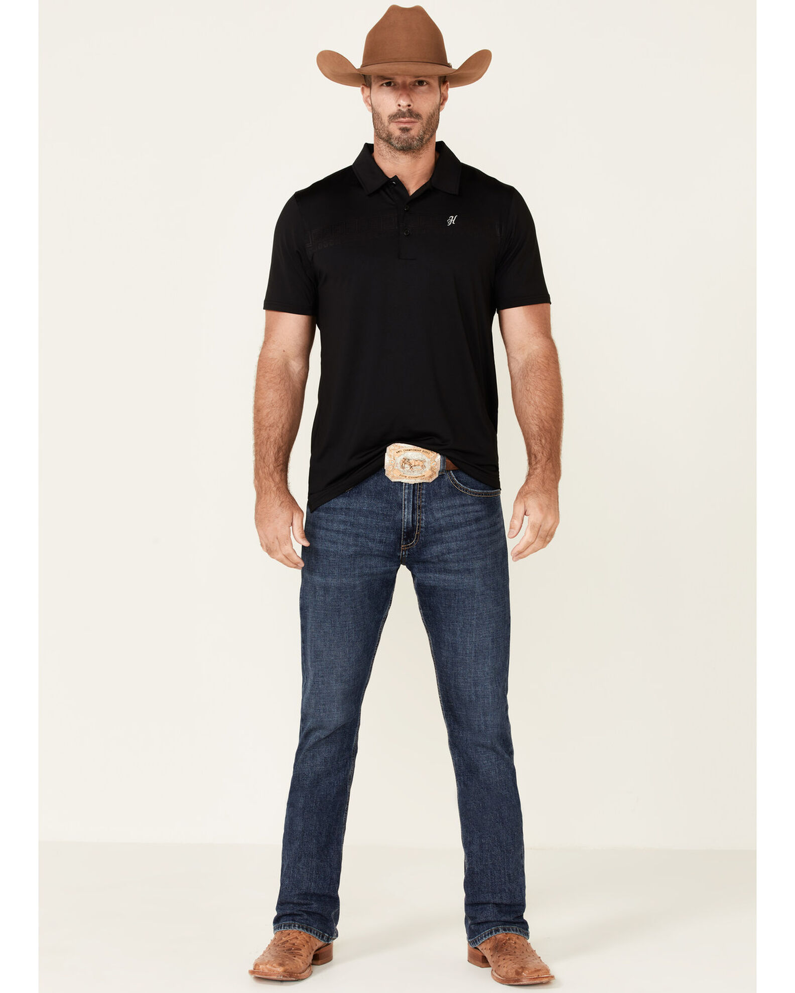Polo shirt and cowboy boots store