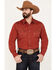 Image #1 - Wrangler Retro Men's Premium Solid Long Sleeve Snap Western Shirt, Red, hi-res