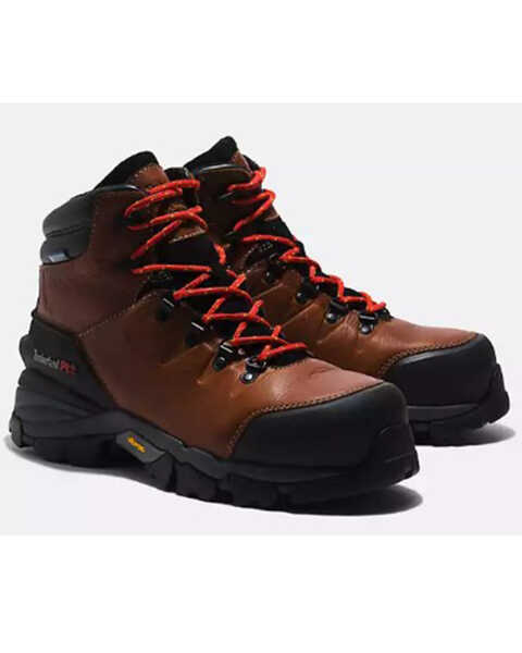 Timberland PRO Men's Heritage 6" Hyperion Waterproof Work Boots - Composite Toe, Brown, hi-res