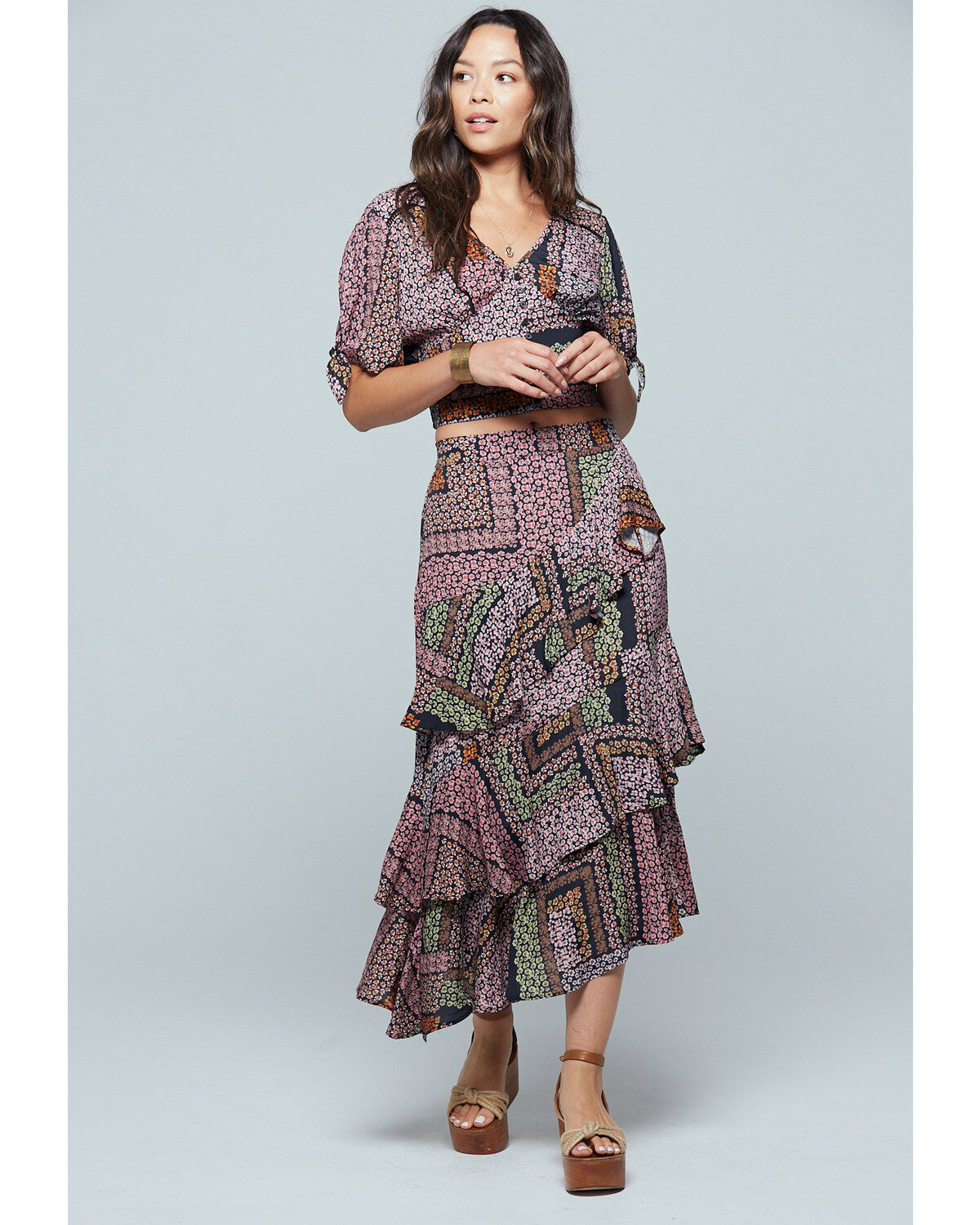 Image #1 - Band of the Free Women's Patchwork Ruffle Skirt , , hi-res
