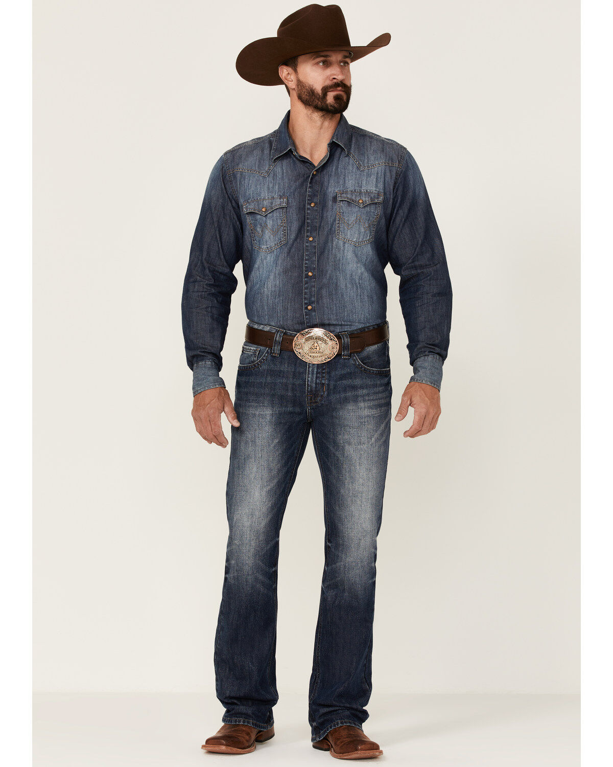 Product Name:  Rock & Roll Denim Men's Medium Wash Pistol Regular Bootcut Jeans
