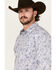 Image #2 - Cody James Men's Marston Paisley Print Long Sleeve Snap Western Shirt, Blue, hi-res