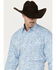 Image #2 - Stetson Men's Paisley Print Long Sleeve Pearl Snap Western Shirt , Blue, hi-res