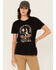 Image #1 - Troll Co Women's Rose Short Sleeve Graphic Tee, Black, hi-res