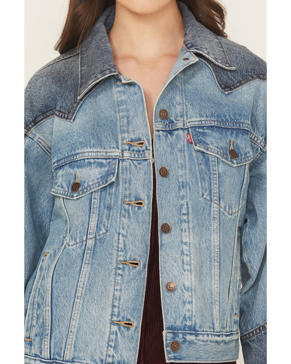 Image #3 - Levi's Women's Free Range Denim Trucker Jacket, Multi, hi-res