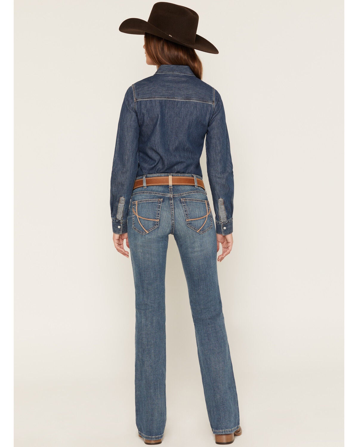Image #3 - Ariat Women's R.E.A.L. Maggie Medium Wash Perfect Rise Bootcut Stretch Denim Jeans, Medium Wash, hi-res