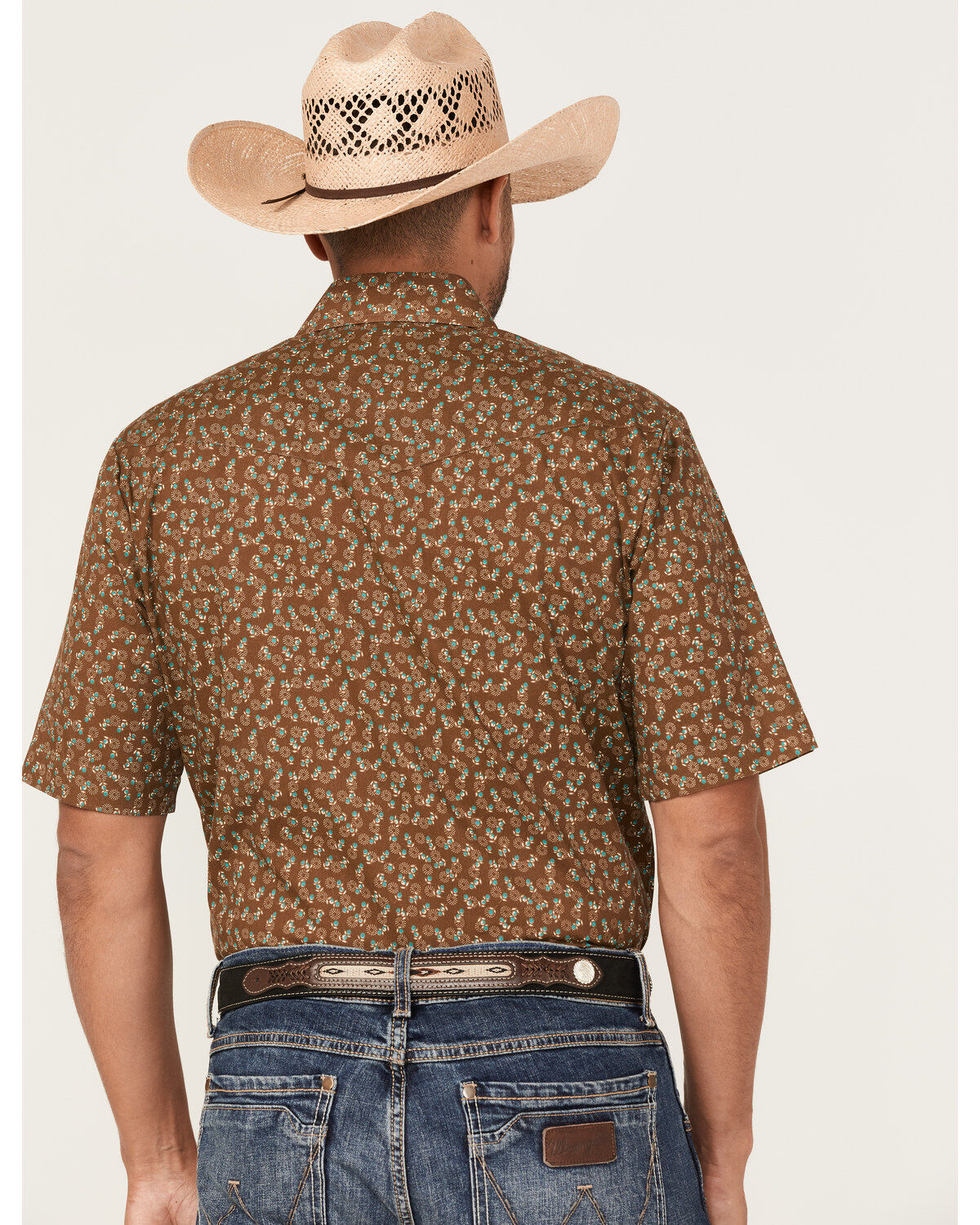 Image #4 - Roper Men's Classic Floral Print Short Sleeve Pearl Snap Western Shirt, , hi-res