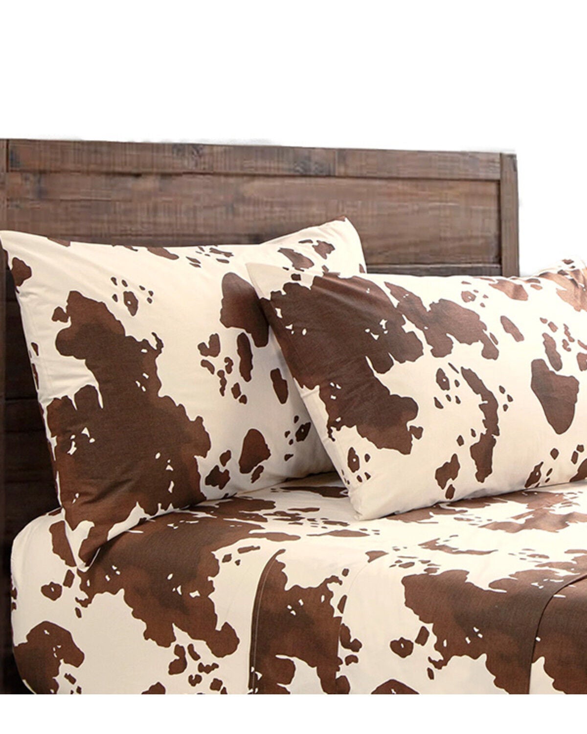 Image #1 - HiEnd Accents 200TC Cotton Elsa Cowhide 3 Piece Sheet Set - Twin Size, Chocolate, hi-res