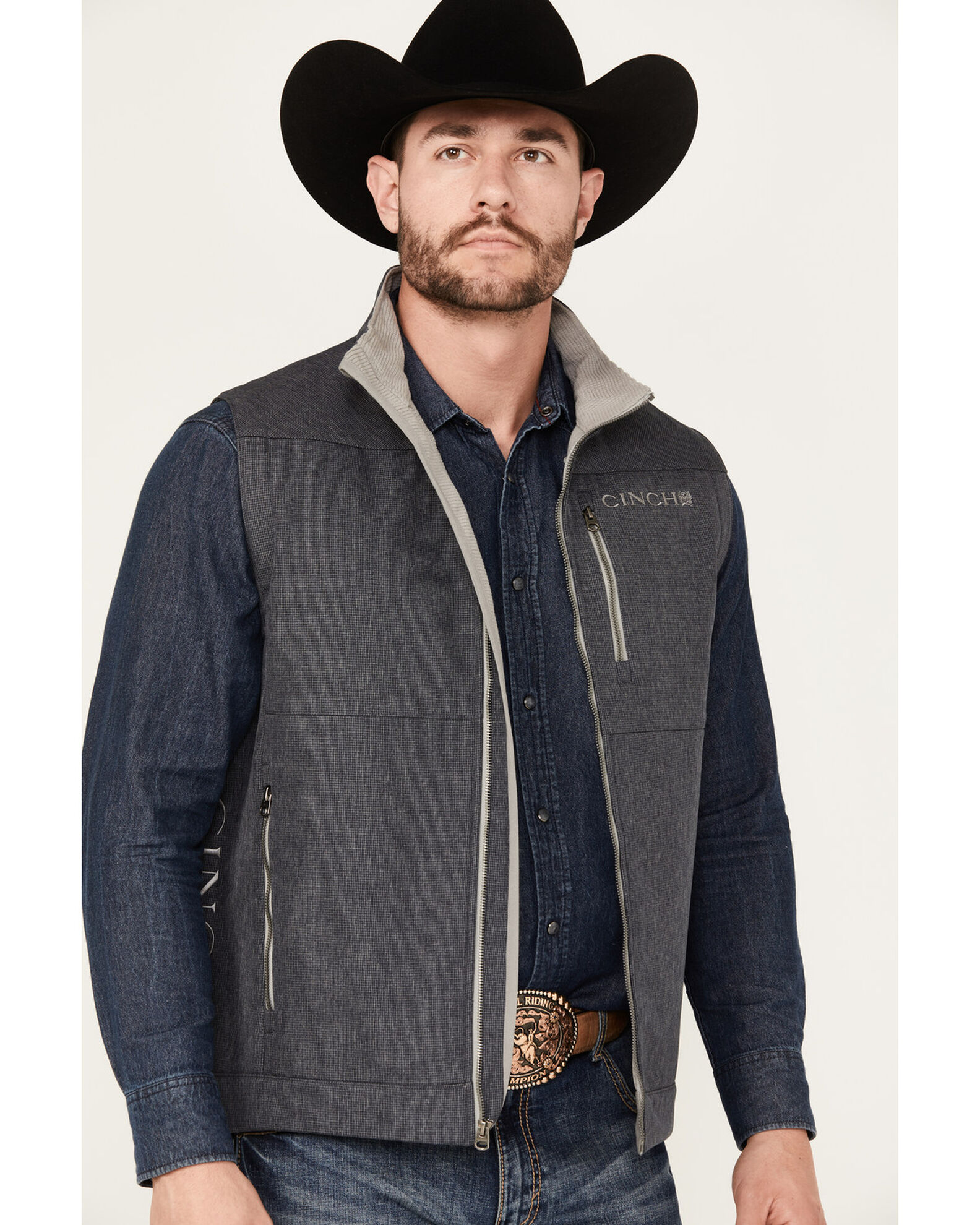 Cinch Men s Textured Bonded Concealed Carry Zip Vest Boot Barn