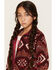 Image #2 - Panhandle Slim Girls' Southwestern Print Berber Jacket, Burgundy, hi-res