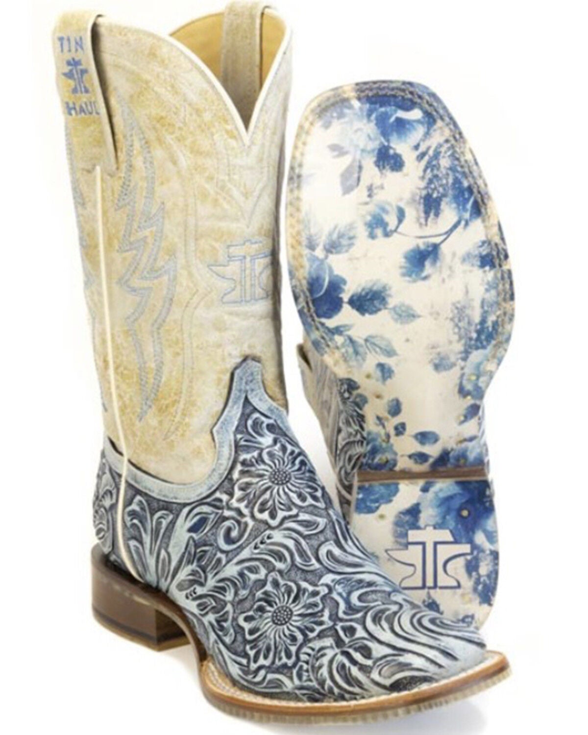 Image #2 - Tin Haul Women's Charmcut Western Boots - Broad Square Toe, Brown, hi-res