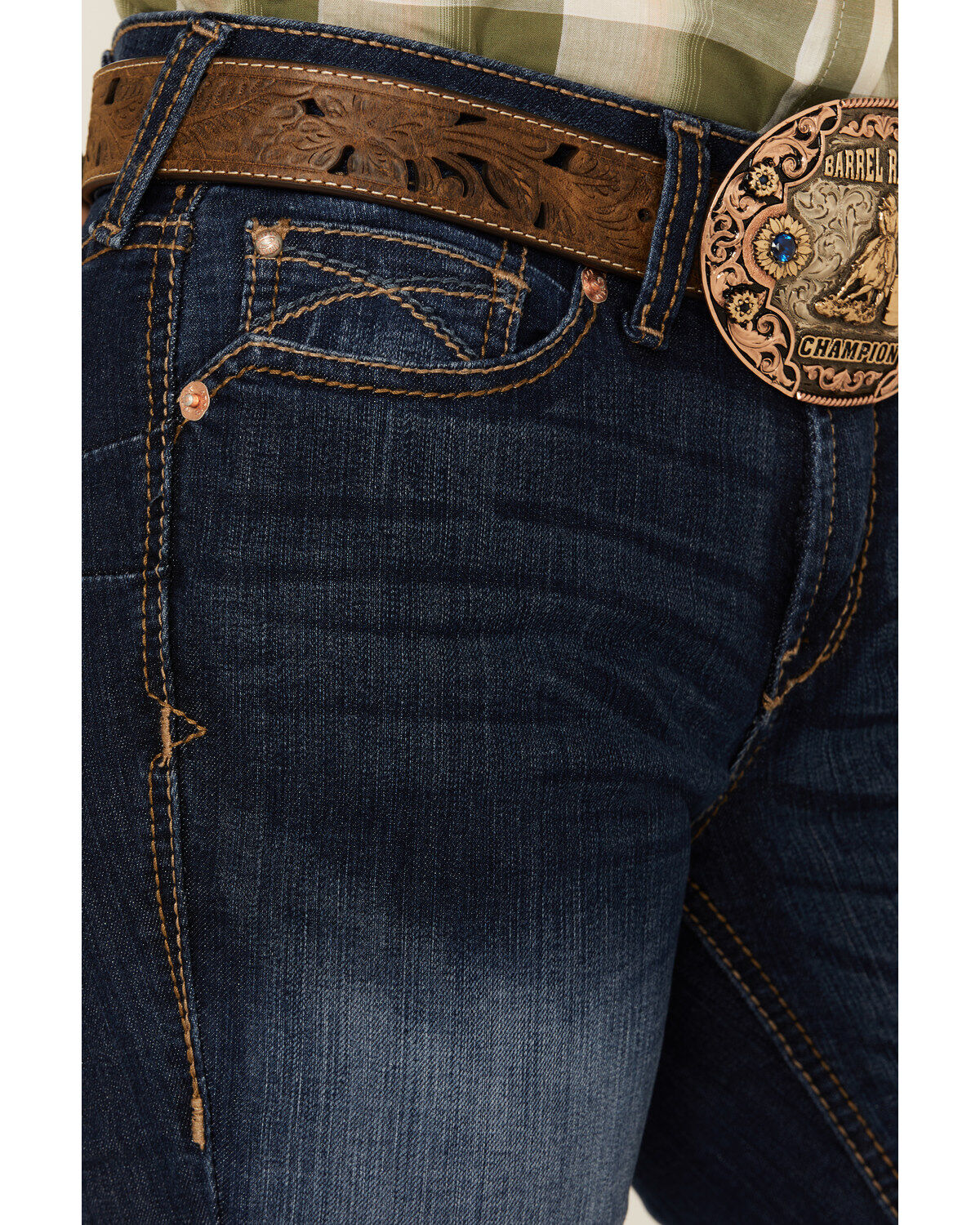 Image #2 - Ariat Women's Perfect Rise Stretch Rosa Bootcut Jeans, Blue, hi-res