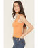 Image #2 - Rock & Roll Denim Women's Floral Jacquard Tank Top, Orange, hi-res