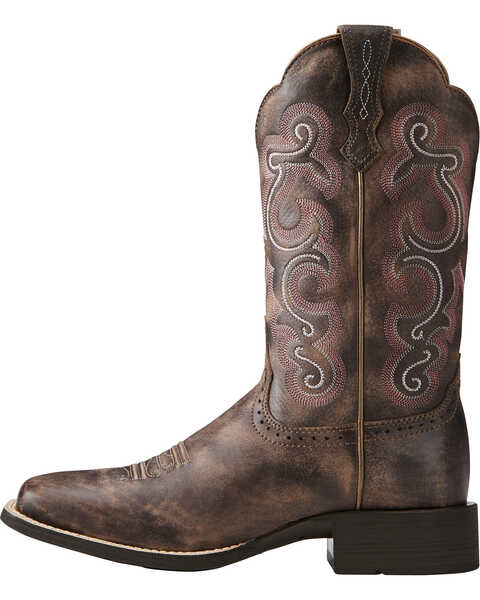 Image #2 - Ariat Women's Quickdraw Western Boots, Chocolate, hi-res