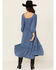Image #4 - Wild Moss Women's Knot Front Midi Dress, Teal, hi-res