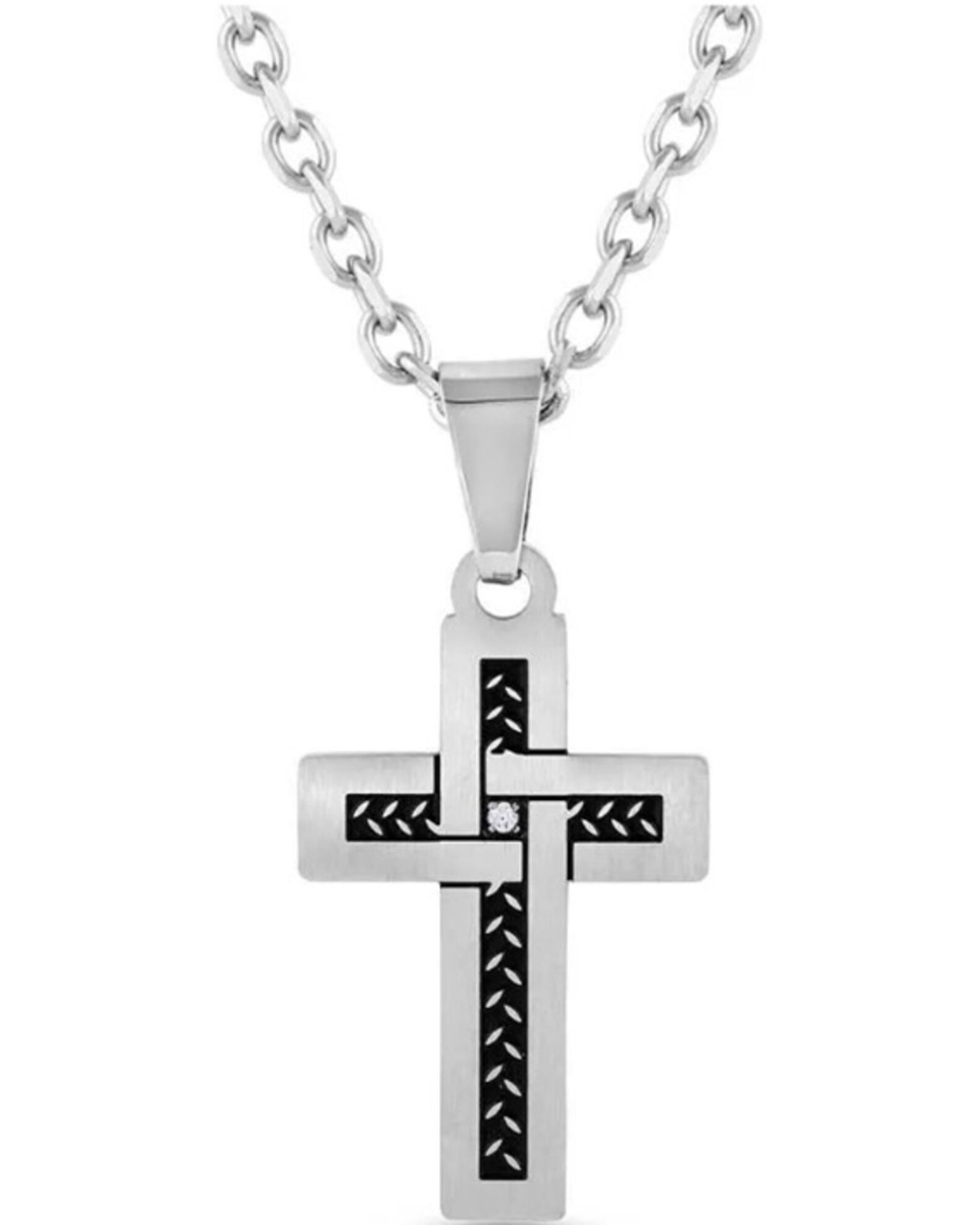 Montana Silversmiths Men s Intertwined with Faith Cross Necklace Boot Barn