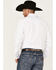 Rough Stock By Panhandle Men's Tonal Dobby Plaid Print Long Sleeve Pearl Snap Western Shirt , White, hi-res