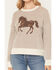 Image #3 - Originality Women's Horse Plated Sweater, Brown, hi-res