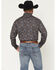 Image #4 - Rock & Roll Denim Men's Conversation Print Long Sleeve Snap Stretch Western Shirt, Charcoal, hi-res