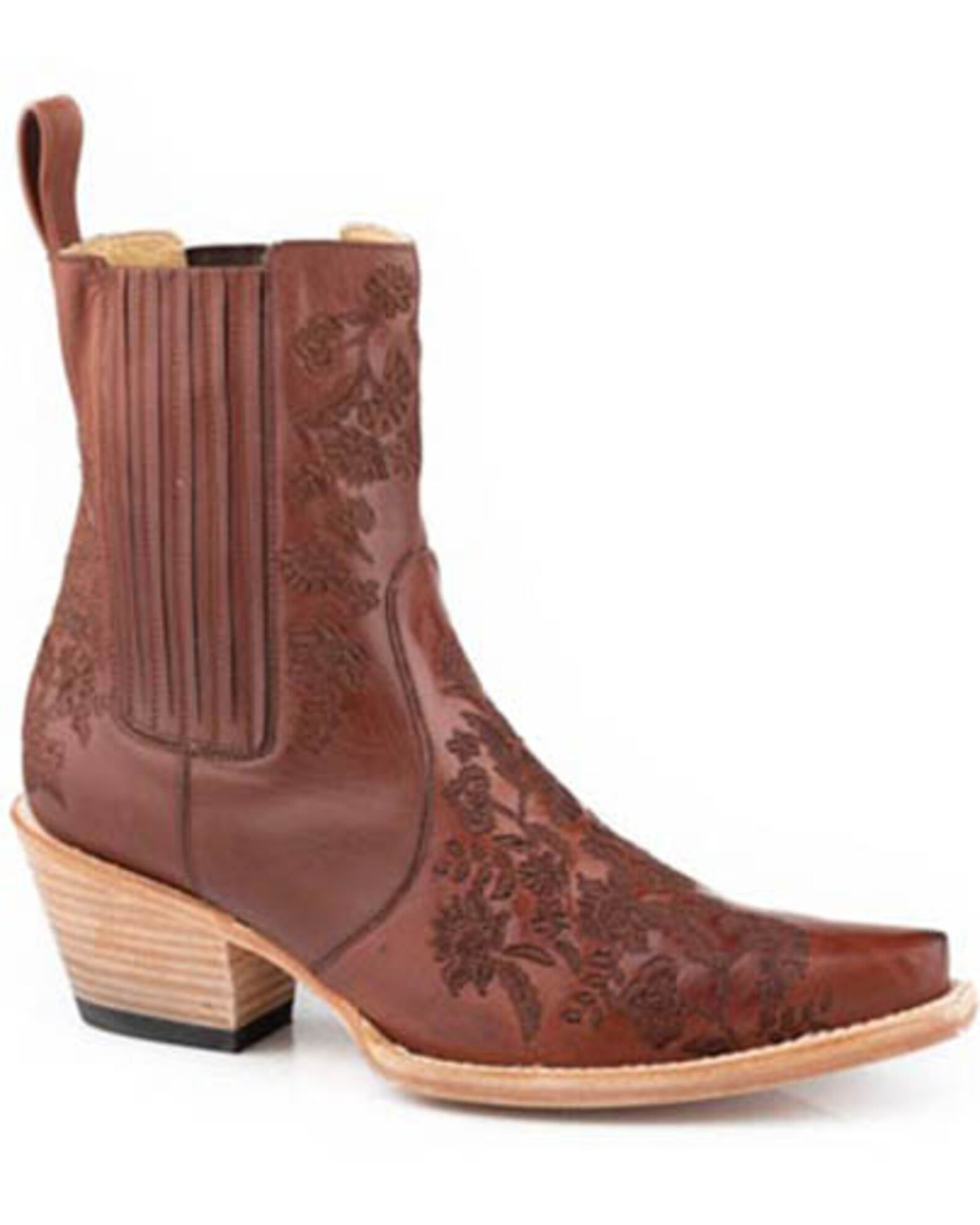 Product Name Stetson Women s Cordelia Floral Embroidered Western Boots Snip Toe