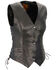 Image #1 - Milwaukee Leather Women's Braided Side Lace Lightweight Snap Front Vest - 3X, Black, hi-res