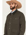 Image #2 - Wrangler Men's Solid Flannel Lined Barn Coat, Olive, hi-res