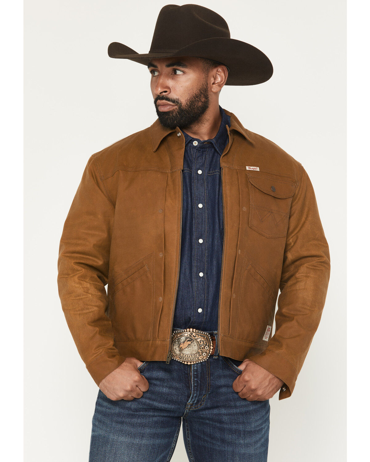 Image #1 - Wrangler X Filson Men's Wool Lined Adventure Jacket, Tan, hi-res