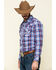 Image #3 - Rock & Roll Denim Men's Ombre Crinkle Plaid Long Sleeve Western Shirt, Blue, hi-res