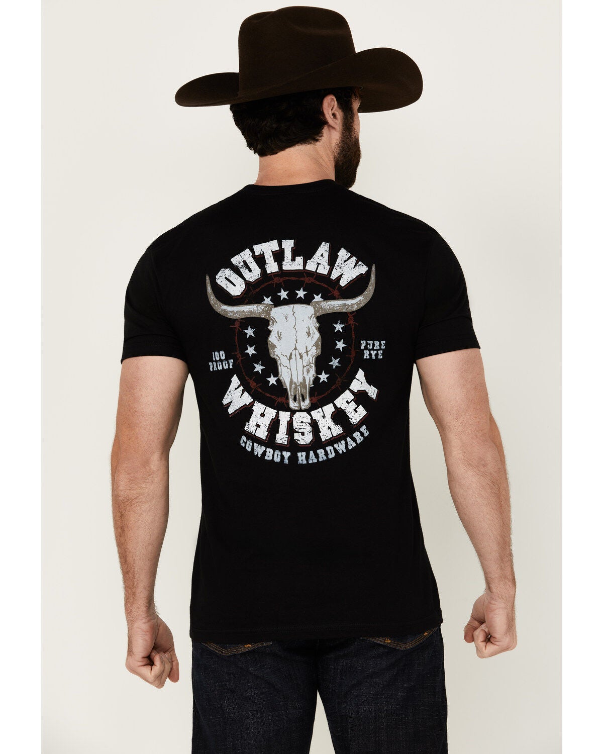 Image #1 - Cowboy Hardware Men's Outlaw Whiskey Short Sleeve Graphic T-Shirt, , hi-res