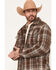 Image #2 - Cripple Creek Men's Plaid Print Sherpa Lined Zip Sherpa Jacket, Brown, hi-res