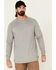 Image #1 - Ariat Men's Knit Fire Resistant Work Crew Long Sleeve, Silver, hi-res