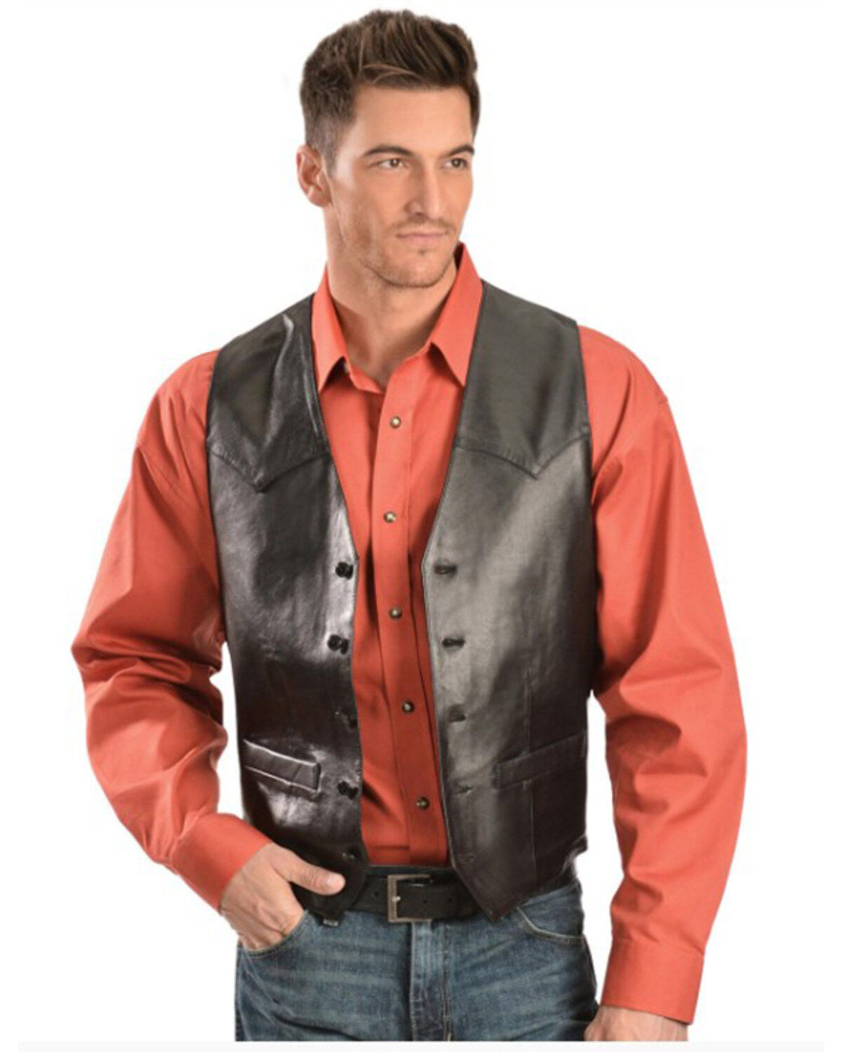 Image #2 - Scully Men's Basic Lambskin Vest, , hi-res
