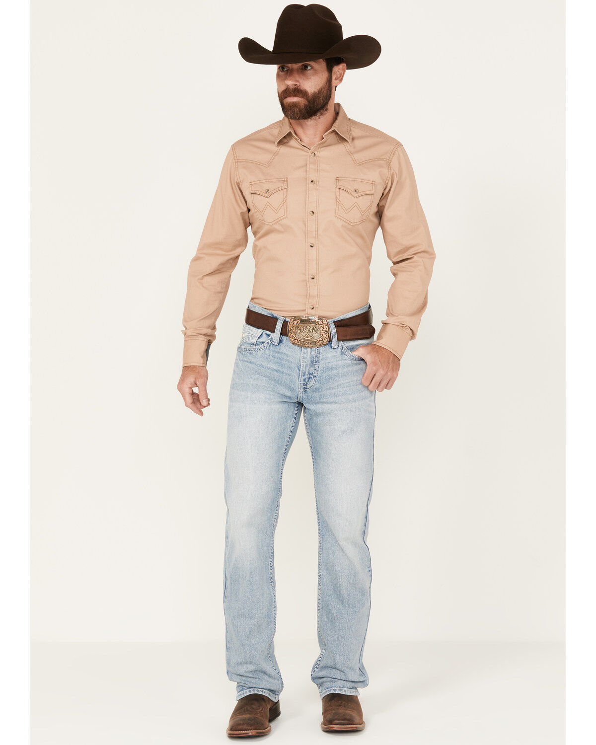 Image #1 - RANK 45® Men's Ride To Glory Wash Ambush Slim Straight Stretch Denim Jeans, Light Wash, hi-res
