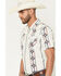 Image #2 - Panhandle Men's Southwestern Stripe Print Short Sleeve Snap Western Shirt, Cream, hi-res
