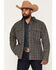 Image #1 - Ariat Men's Menswear Plaid Print Snap Shirt Jacket, Grey, hi-res