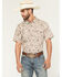 Image #1 - Cody James Men's Carlsbad Paisley Print Short Sleeve Snap Western Shirt, Cream, hi-res