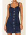 Image #3 - Wild Moss Women's Button Front Denim Bodycon Dress, , hi-res