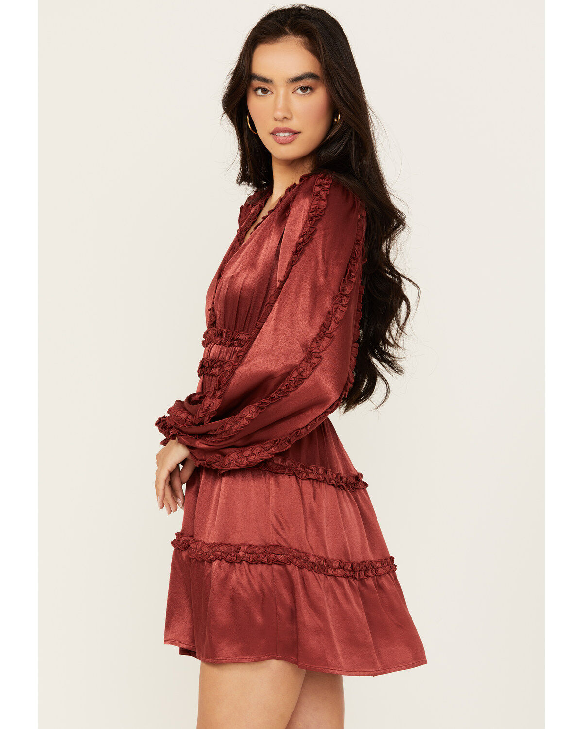 Image #2 - Shyanne Women's Ruffle Satin Dress, , hi-res