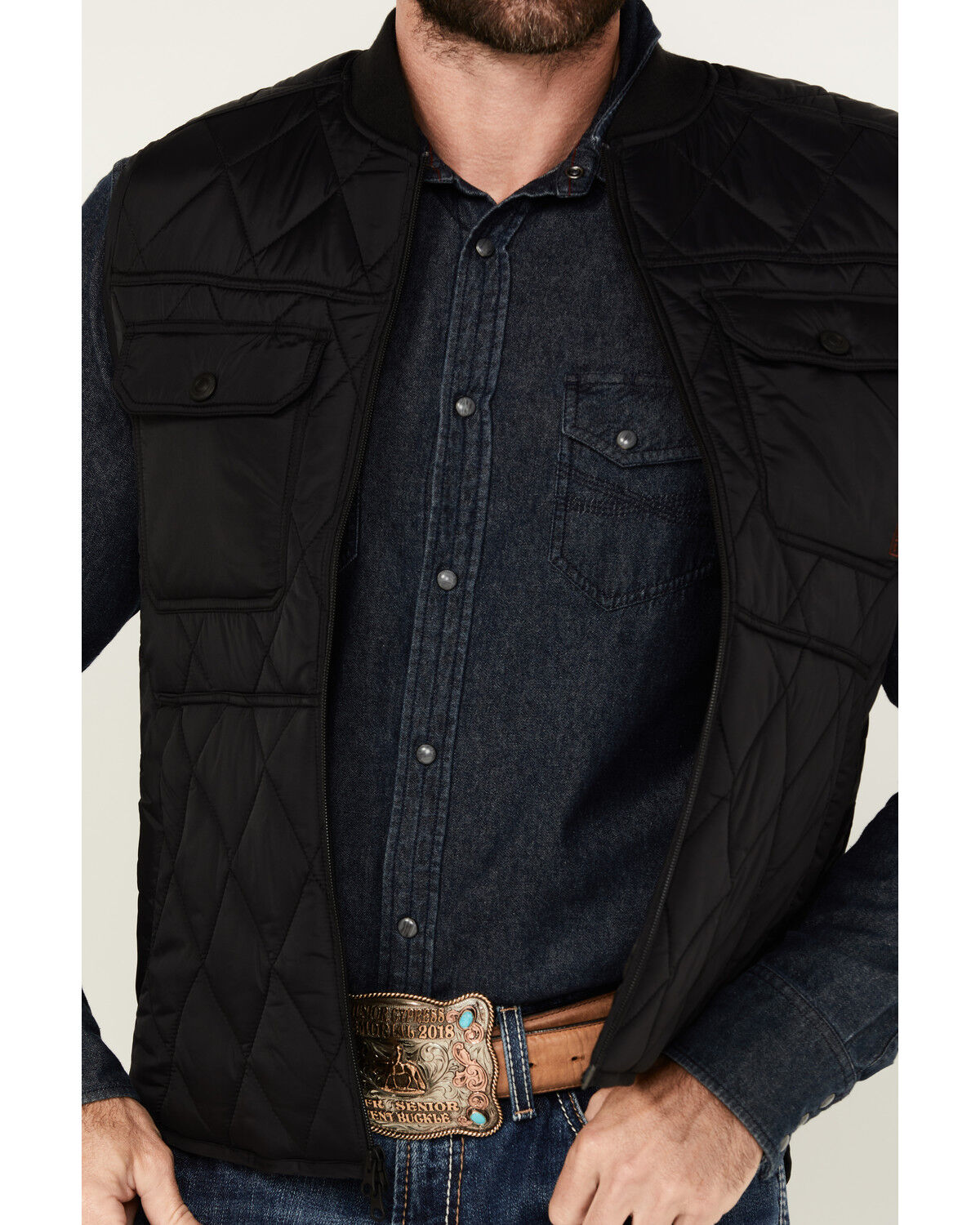 Image #3 - Bother and Sons Men's Taylorsville Quilted Vest, Black, hi-res