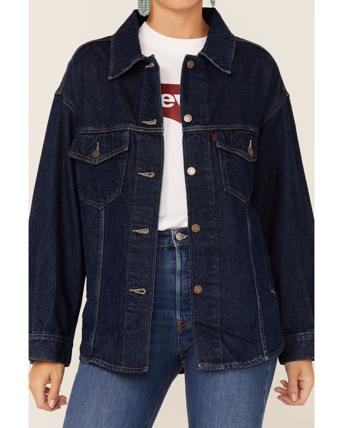 Image #2 - Levi's Women's My Vibe Dark Denim Shirt Jacket, , hi-res