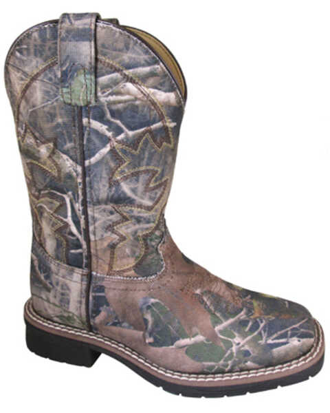 Smoky Mountain Youth Boys' Wilderness Western Boots - Square Toe, Camouflage, hi-res