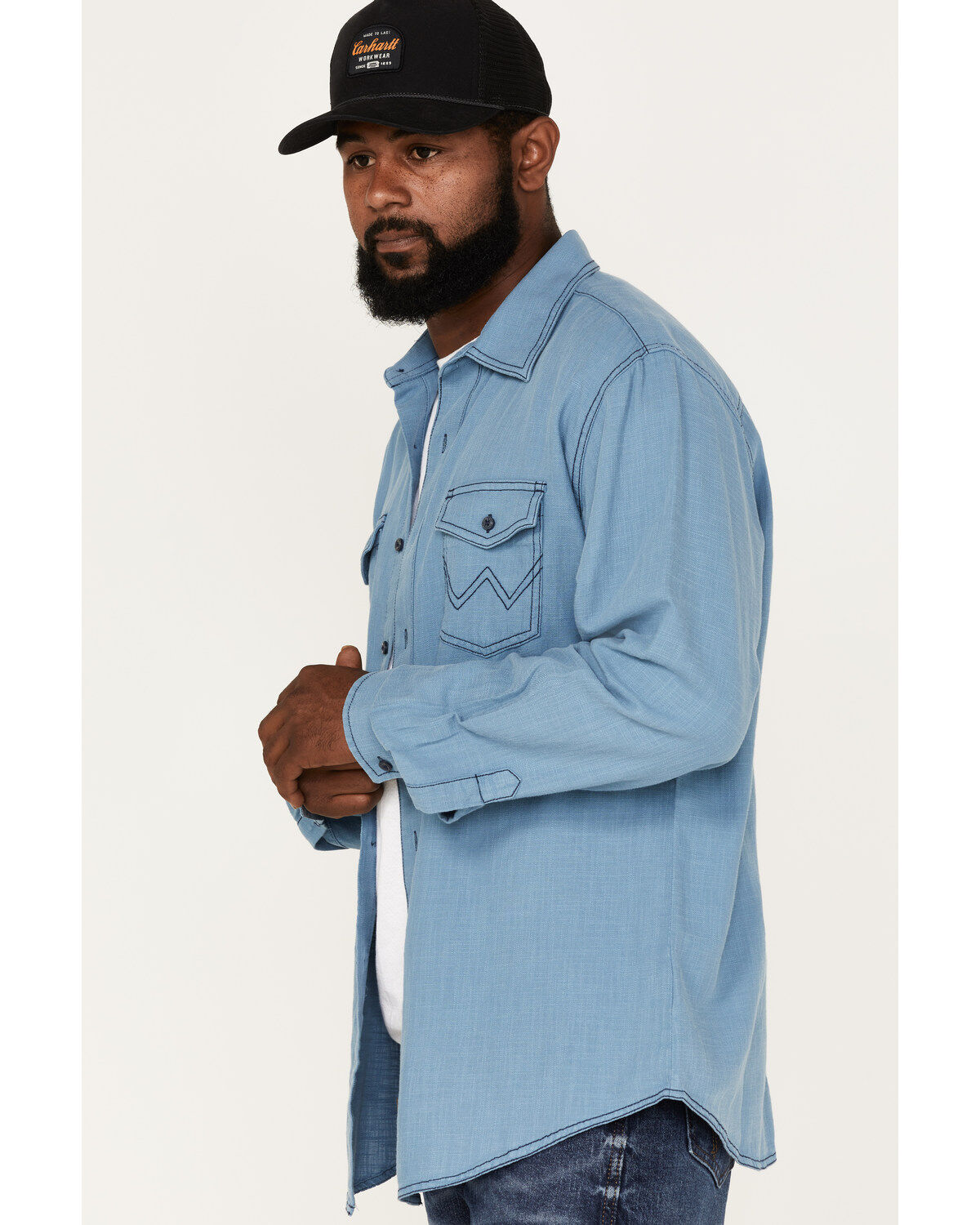 Image #2 - Wrangler Retro Premium Men's Solid Button Down Western Shirt, , hi-res